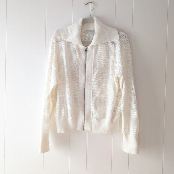 Varley Fairfield 100% Cotton Knit Jacket/Cardigan/Top in Snow White, size M - Picture 2 of 7